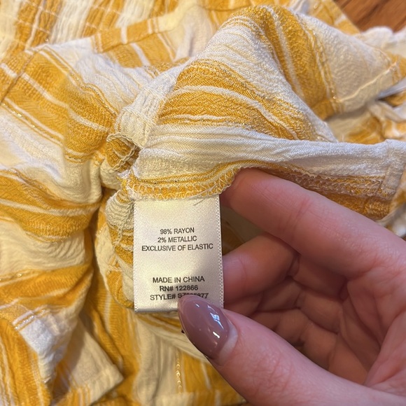 Zunie Girl’s Yellow Striped Flowy Pants Set Size 8 - Picture 5 of 8